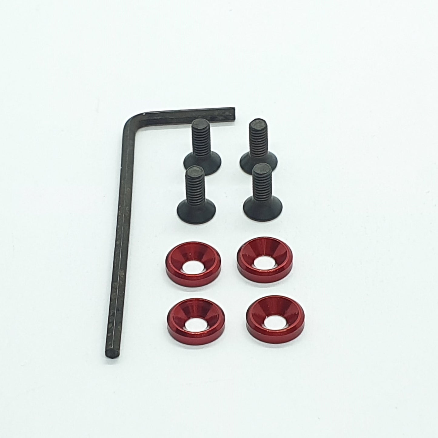 Kit rondella svasata + viti 3 mm + chiave - Ergal anodizzato - 4 pezzi