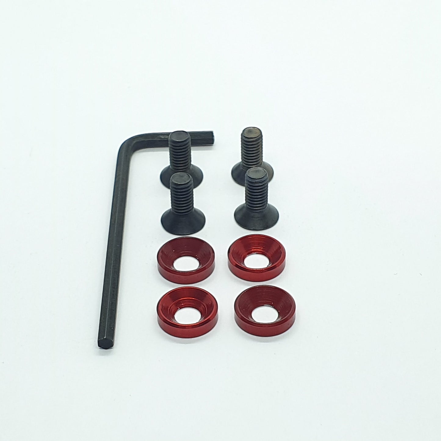 Kit rondella svasata + viti 4 mm + chiave - Ergal anodizzato - 4 pezzi