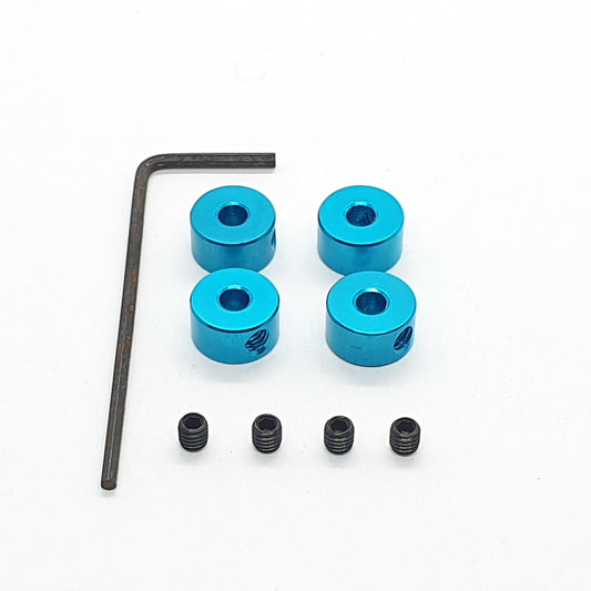 Collarini 3 mm + grani+ chiave- Ergal anodizzato - 4 pezzi