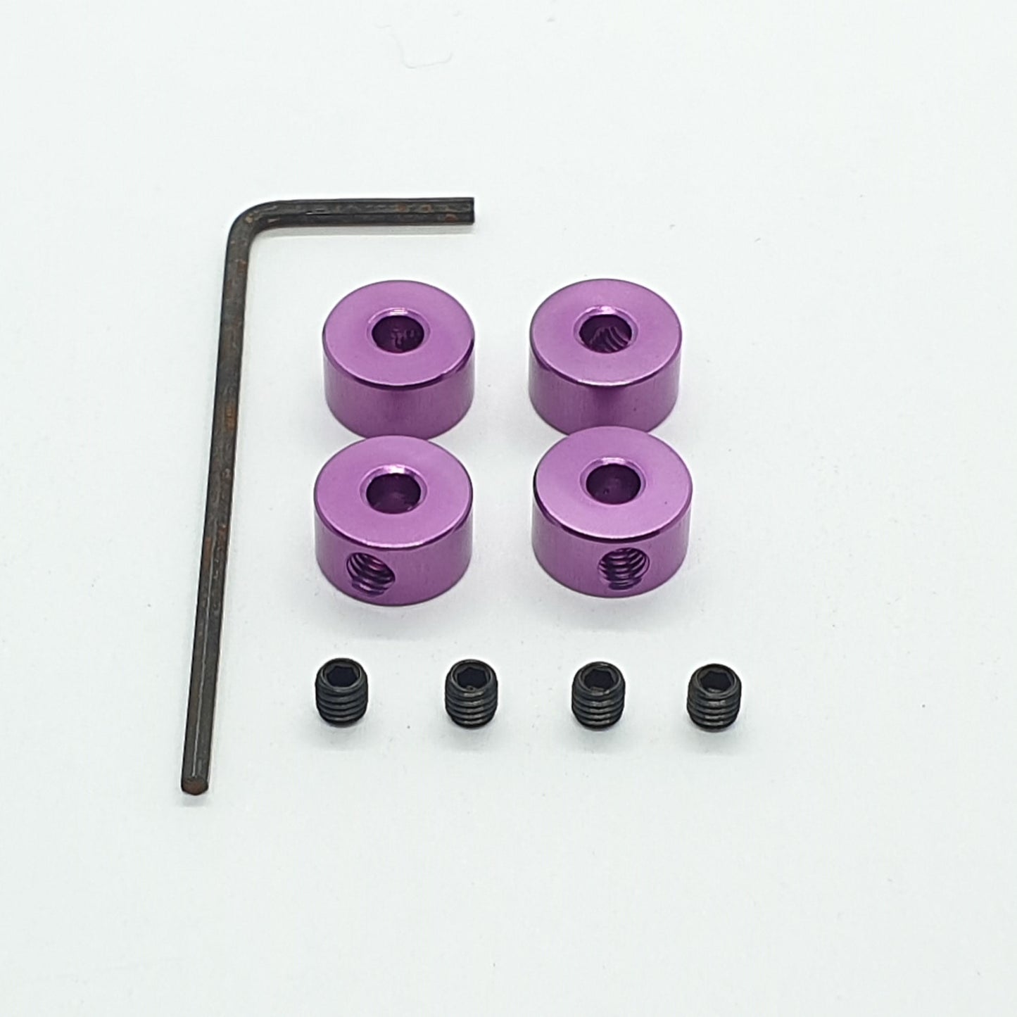 Collarini 3 mm + grani+ chiave- Ergal anodizzato - 4 pezzi