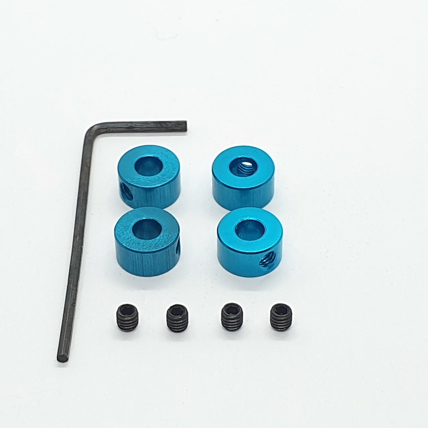 Collarini 4 mm + grani + chiave- Ergal anodizzato - 4 pezzi
