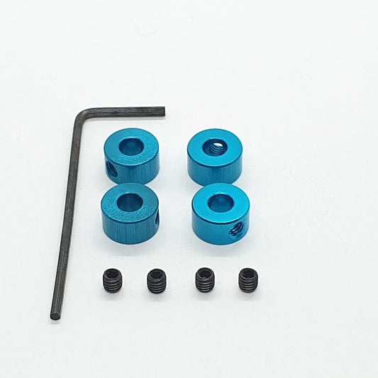 Collarini 4 mm + grani + chiave- Ergal anodizzato - 4 pezzi