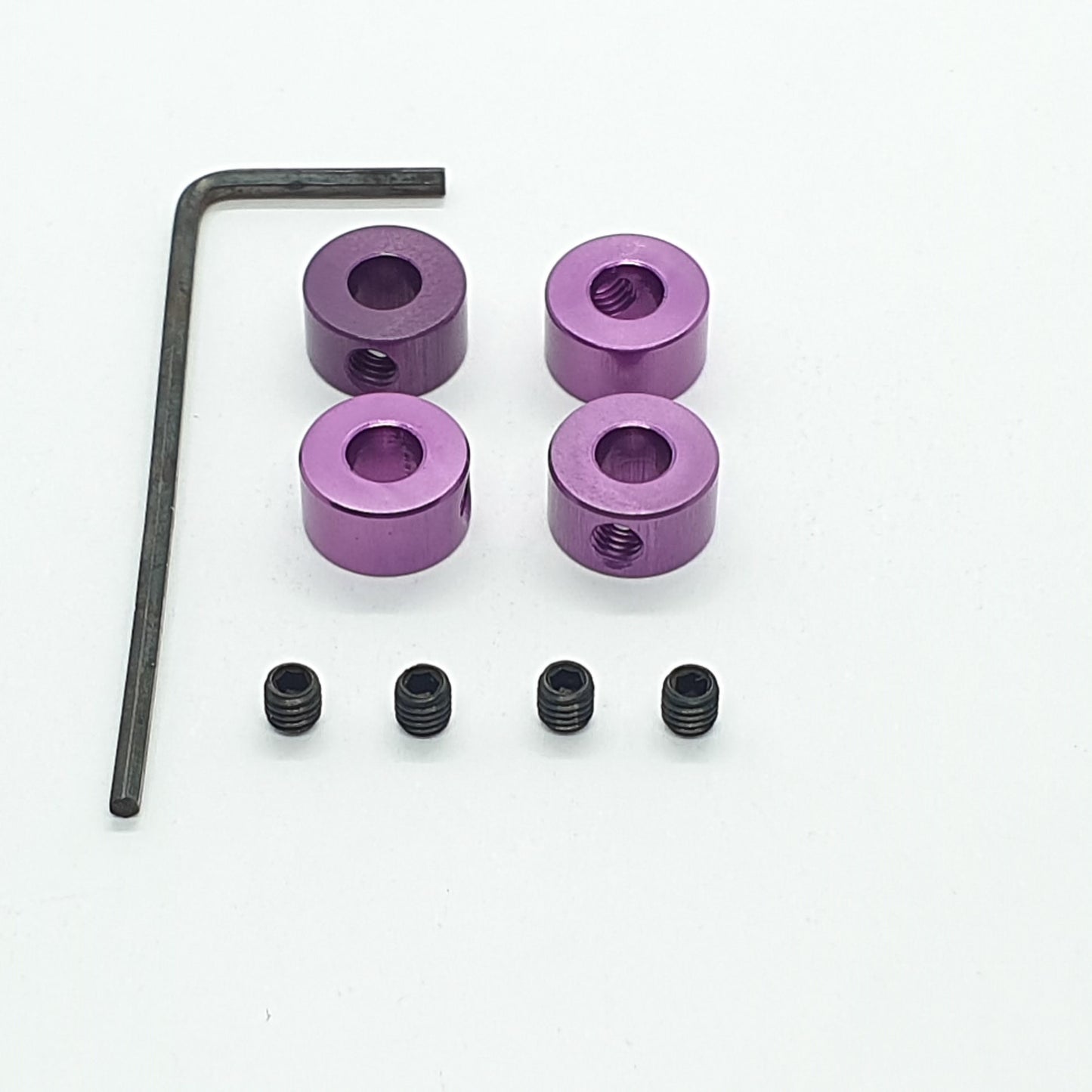 Collarini 4 mm + grani + chiave- Ergal anodizzato - 4 pezzi