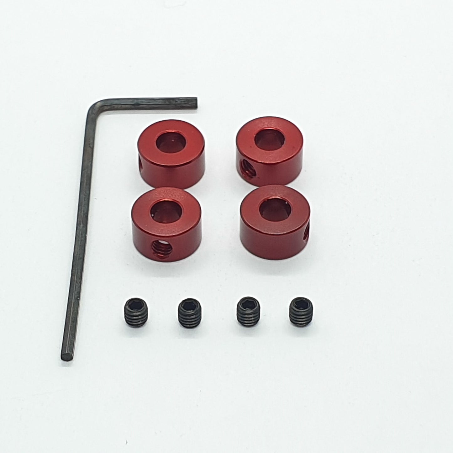 Collarini 4 mm + grani + chiave- Ergal anodizzato - 4 pezzi