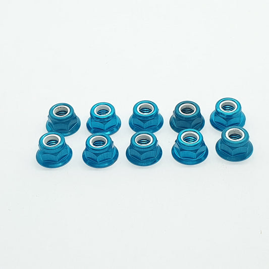 Dado autobloccante flangiato - Ergal anodizzato 5 mm - 10 pezzi