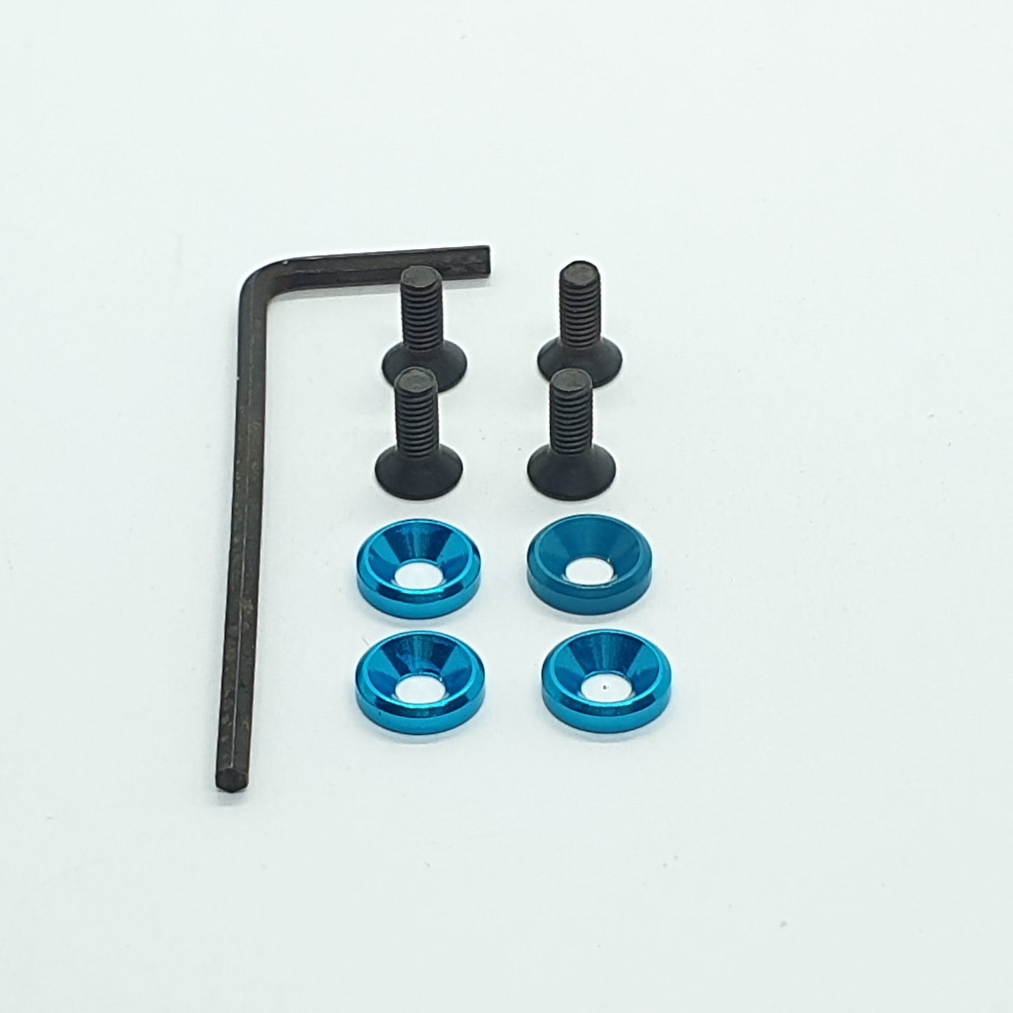 Kit rondella svasata + viti 3 mm + chiave - Ergal anodizzato - 4 pezzi