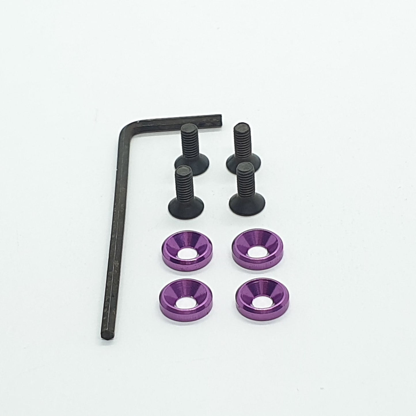 Kit rondella svasata + viti 3 mm + chiave - Ergal anodizzato - 4 pezzi