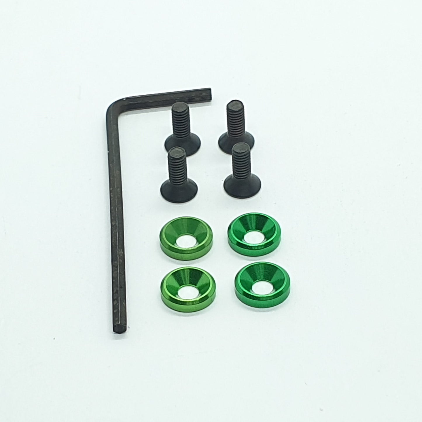 Kit rondella svasata + viti 3 mm + chiave - Ergal anodizzato - 4 pezzi