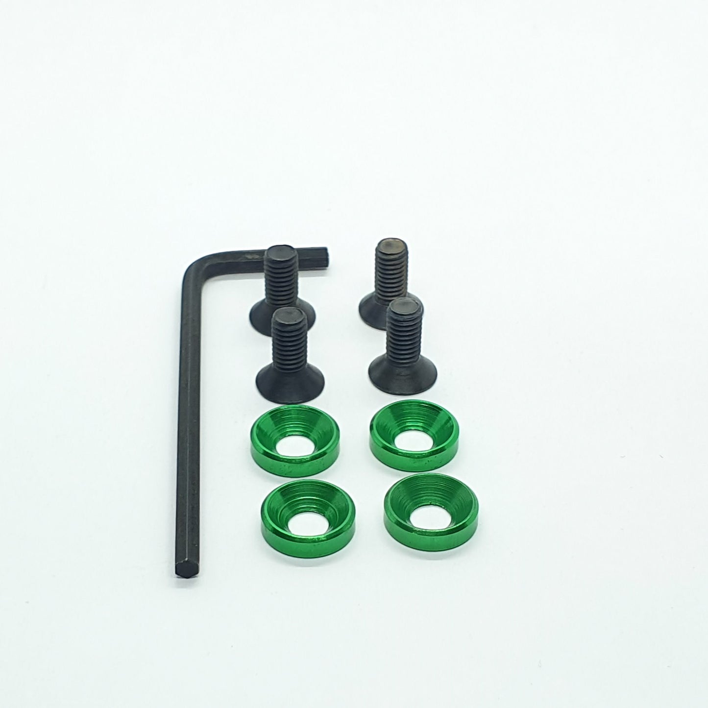 Kit rondella svasata + viti 4 mm + chiave - Ergal anodizzato - 4 pezzi