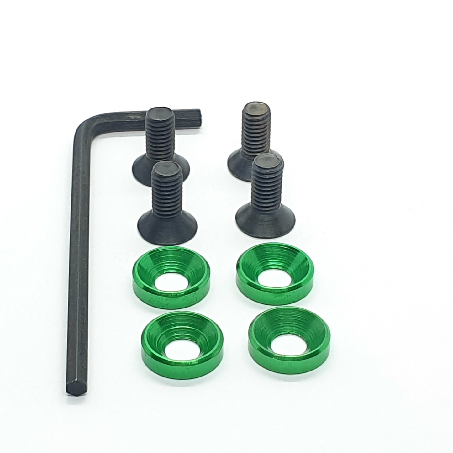 Kit rondella svasata + viti 5 mm + chiave - Ergal anodizzato - 4 pezzi
